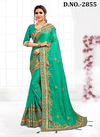 Light Green Colour Latest Designer Fancy wedding Wear Heavy Resham And Coding With jari Embroidery And Stone work Sarees Collection 2855